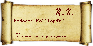 Madacsi Kalliopé névjegykártya